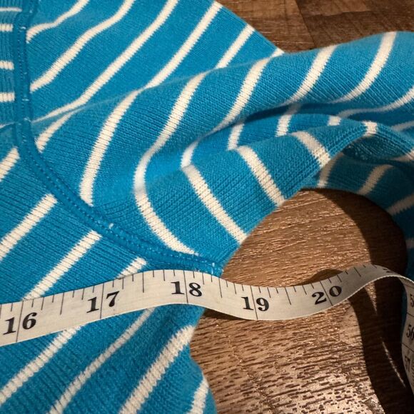 Tommy Bahama Sweater Small Blue Striped Long Sleeve Beach 1/2 Zip Pullover READ - Picture 8 of 10